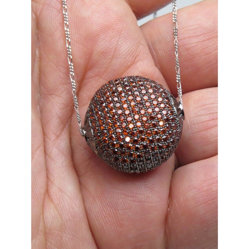 *925 Sterling Silver Garnet Pendent Necklace